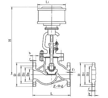 J641壓截止閥外形結構圖